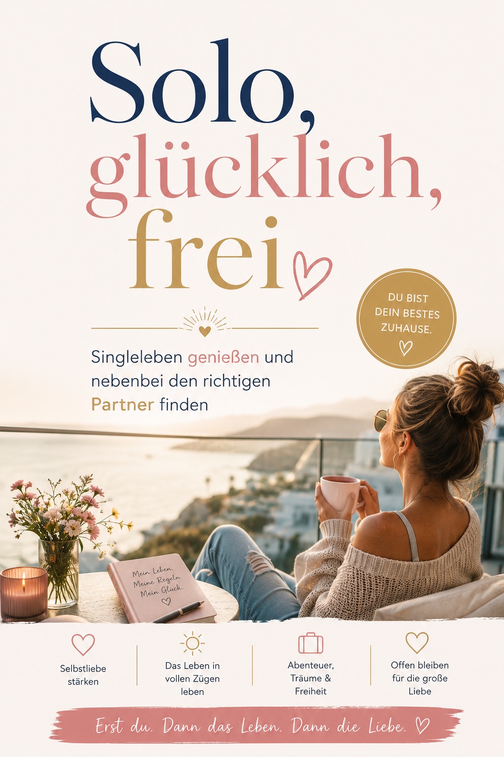 Buchcover: Solo, glücklich, frei: Singleleben genießen und nebenbei den richtigen Partner finden
